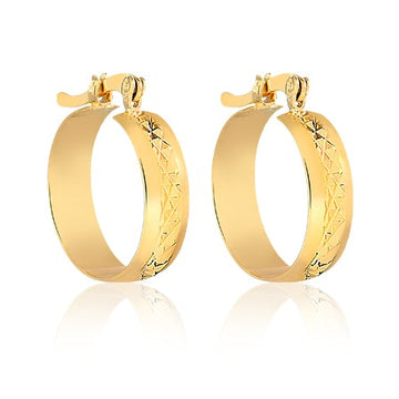 18K Gold Layered Oro Laminado Hoops